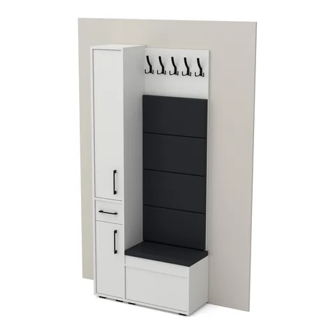 Garderoba F2 90×36 cm SUPRA30 + VB60 + 4 panele, Biały