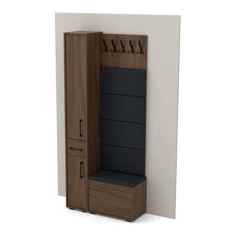 Garderoba F2 90×36 cm SUPRA30 + VB60 + 4 panele, Dąb Estana Ciemny
