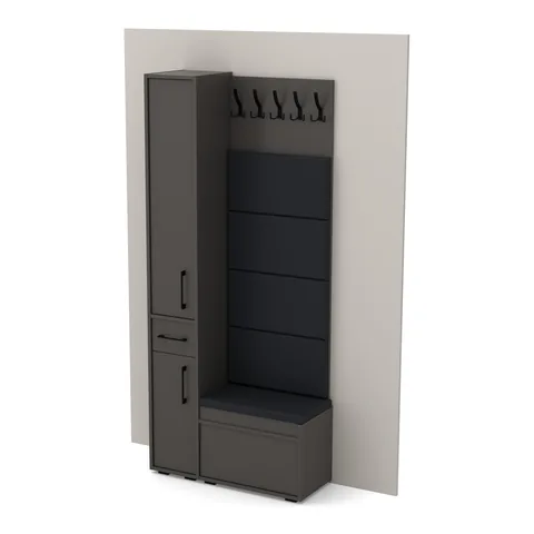 Garderoba F2 90×36 cm SUPRA30 + VB60 + 4 panele, Antracyt