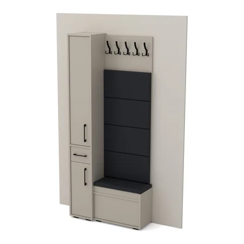 Garderoba F2 90×30 cm SUPRA30 + VB60 + 4 panele, Kaszmirowy Beż