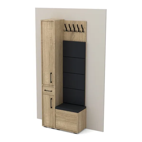 Garderoba B2 80×36 cm SUPRA30 + VB50 + 4 panele, Dąb Sonoma
