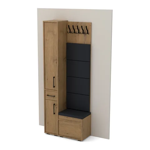 Garderoba B2 80×36 cm SUPRA30 + VB50 + 4 panele, Dąb Lancelot