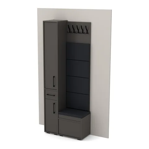 Garderoba B2 80×36 cm SUPRA30 + VB50 + 4 panele, Antracyt