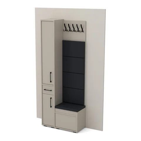 Garderoba B2 80×36 cm SUPRA30 + VB50 + 4 panele, Kaszmirowy Beż