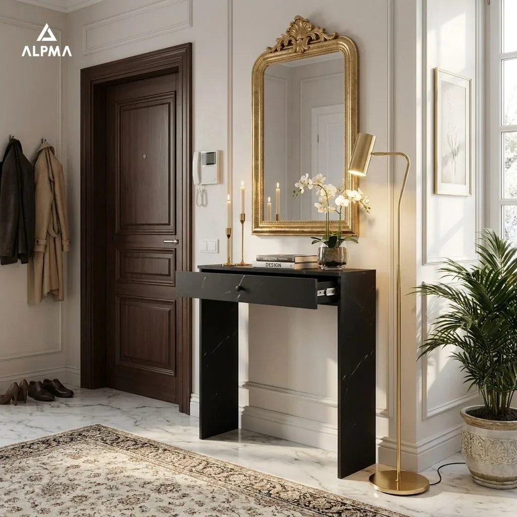KONSOLA MAL, Marmur Black Royal, aranżacja