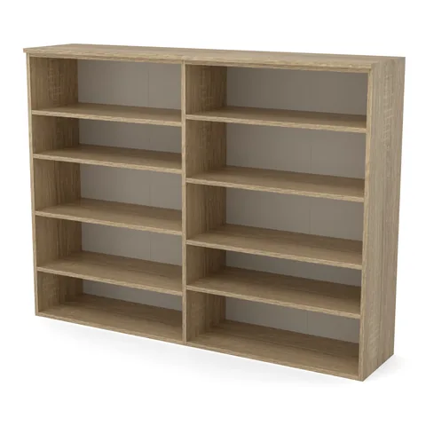 Regał 2 moduły 76 cm, dąb Sonoma wariant 2, widok z ukosa