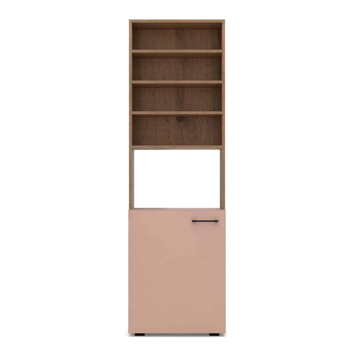 DUO Regał z szafką, Millennial pink, widok z przodu