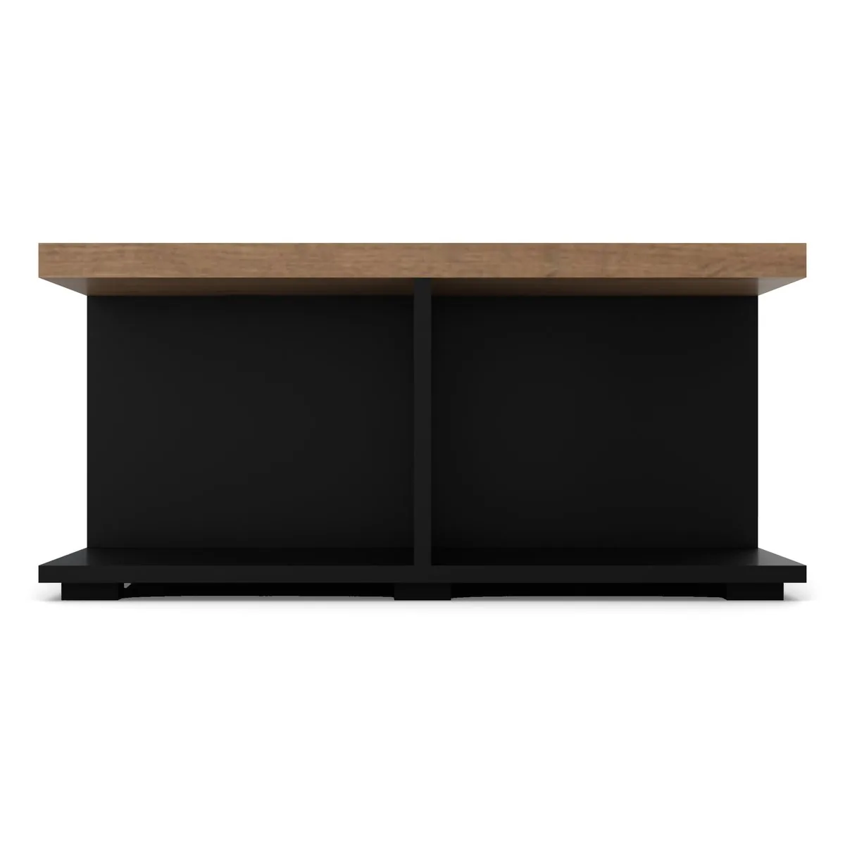 Stolik z przegrodami 80 x 62 czarny, Czarny Onyx, widok z przodu