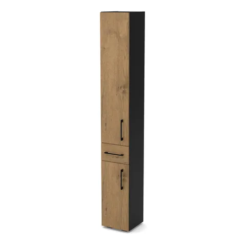 Słupek SUPRA-30 30×30×205 cm, Czarny Onyx / fronty Dąb Lancelot