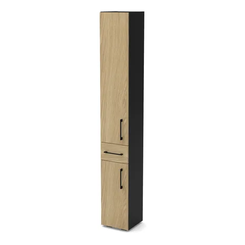 Słupek SUPRA-30 30×30×205 cm, Czarny Onyx / fronty Dąb Olejowany