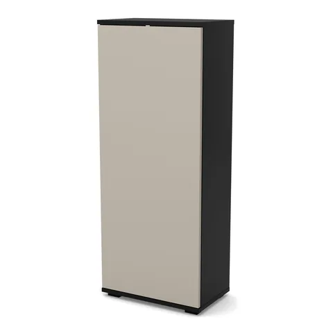 Komoda szafka BINI 50×30×124 cm, Czarny Onyx / fronty Kaszmirowy Beż