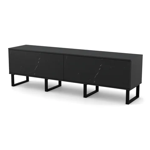 AVF Black Ridgewood Slatted TV Stand, widok z ukosa
