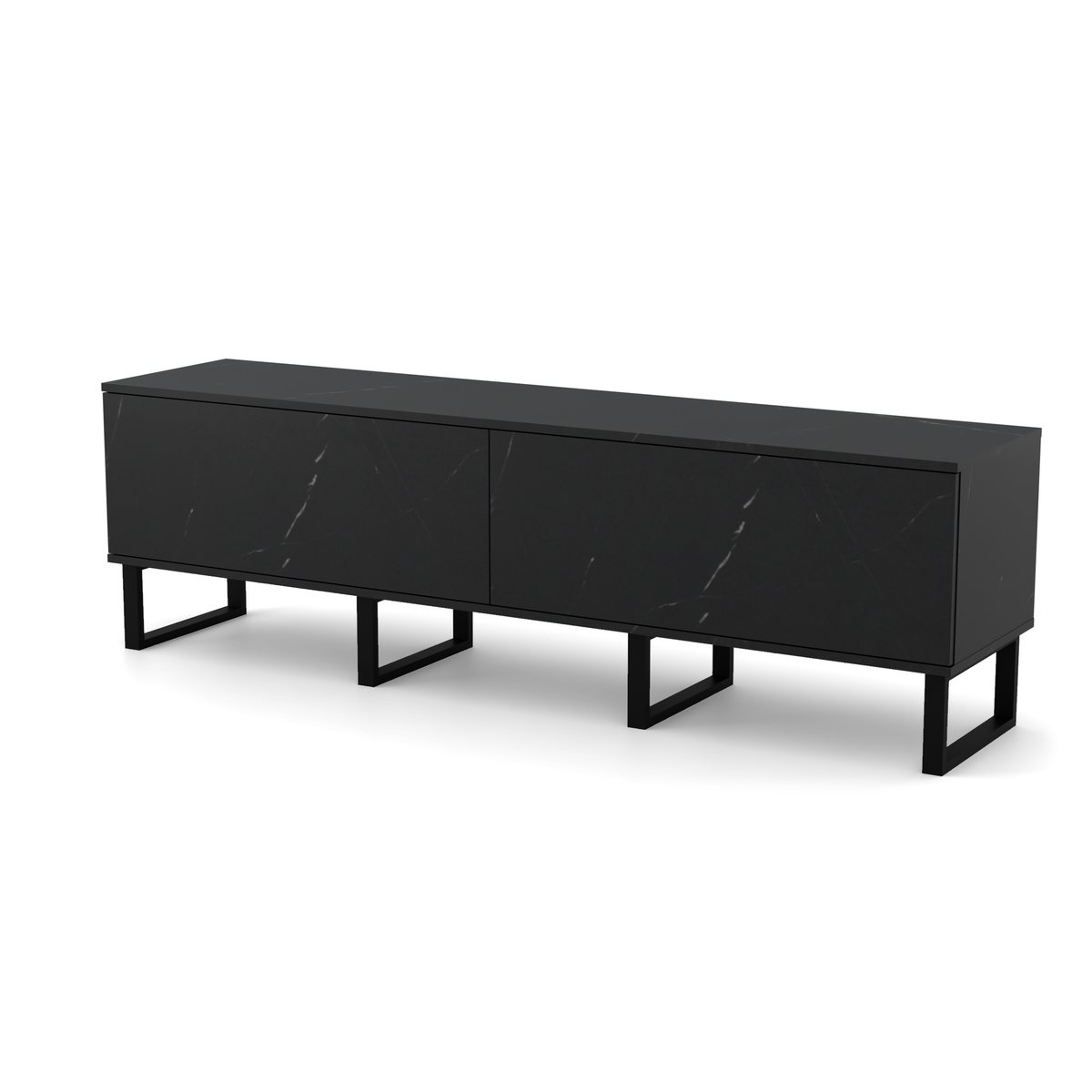 AVF Black Ridgewood Slatted TV Stand, widok z ukosa
