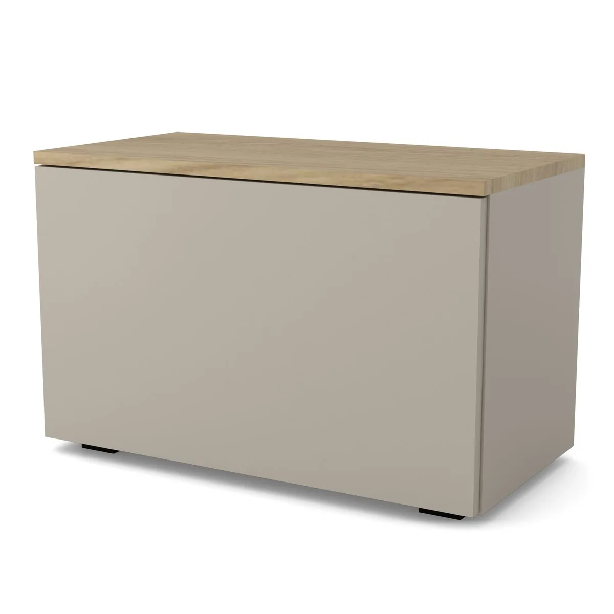 Szafka na buty VB-BLAT 70×36×45 cm z blatem i schowkiem, widok z ukosa