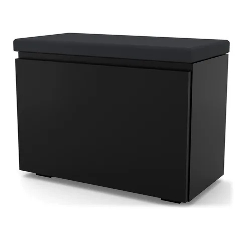 Szafka na buty VB 60×30×45 cm z siedziskiem i schowkiem, Czarny Onyx