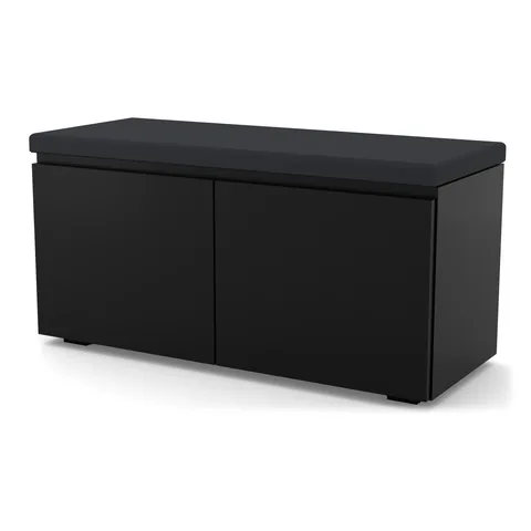 Szafka na buty VB 90×36×45 cm z siedziskiem, dwoje drzwi, Czarny Onyx