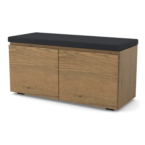 Szafka na buty VB 90×36×45 cm z siedziskiem, dwoje drzwi, Dąb Lancelot