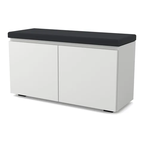 Szafka na buty VB 80×30×45 cm z siedziskiem, dwoje drzwi, Biały