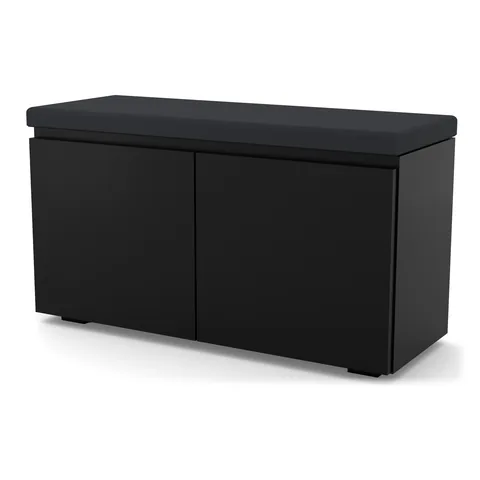 Szafka na buty VB 80×30×45 cm z siedziskiem, dwoje drzwi, Czarny Onyx
