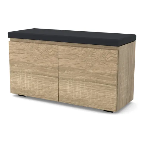 Szafka na buty VB 80×30×45 cm z siedziskiem, dwoje drzwi, Dąb Sonoma
