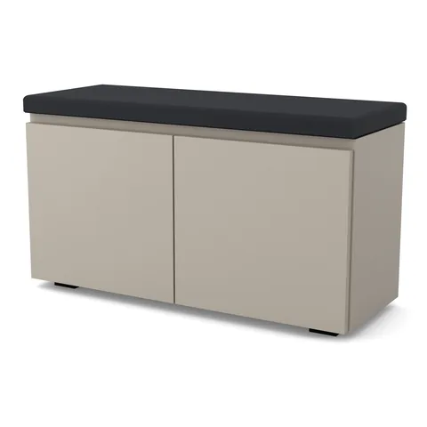Szafka na buty VB 80×30×45 cm z siedziskiem, dwoje drzwi, Kaszmirowy Beż
