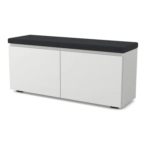 Szafka na buty VB 100×30×45 cm z siedziskiem, dwoje drzwi, Biały