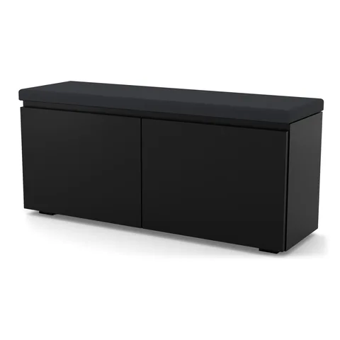 Szafka na buty VB 100×30×45 cm z siedziskiem, dwoje drzwi, Czarny Onyx