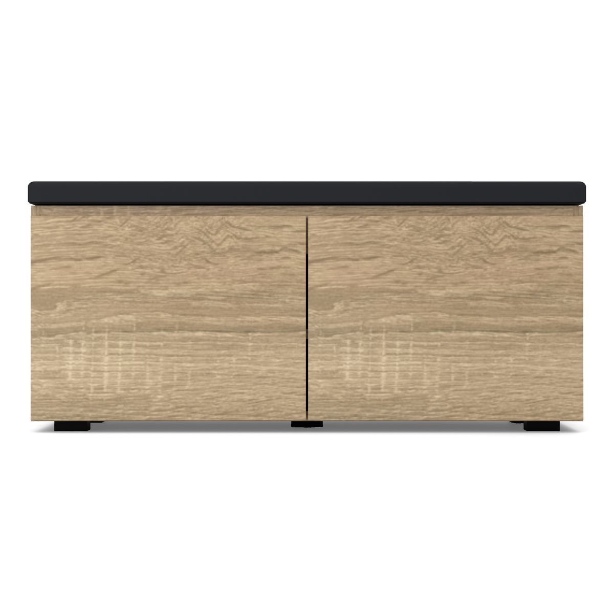 Szafka na buty VB 100×30×45 cm z siedziskiem, dwoje drzwi, Dąb Sonoma, widok z przodu