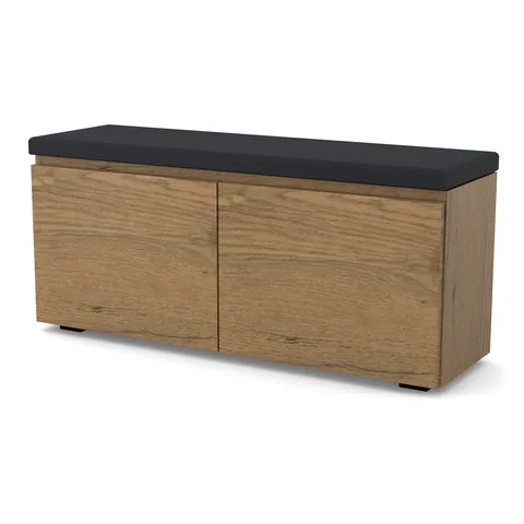 Szafka na buty VB 100×30×45 cm z siedziskiem, dwoje drzwi, Dąb Lancelot