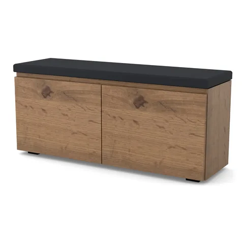 Szafka na buty VB 100×30×45 cm z siedziskiem, dwoje drzwi, Dąb Wotan