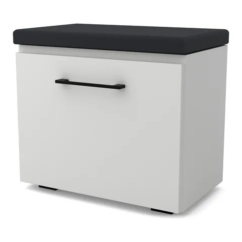 Szafka na buty VB 50×30×45 cm z siedziskiem i klapą z uchwytem, Biały