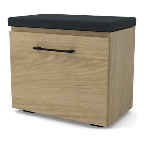 Szafka na buty VB 50×30×45 cm z siedziskiem i klapą z uchwytem, Dąb Olejowany