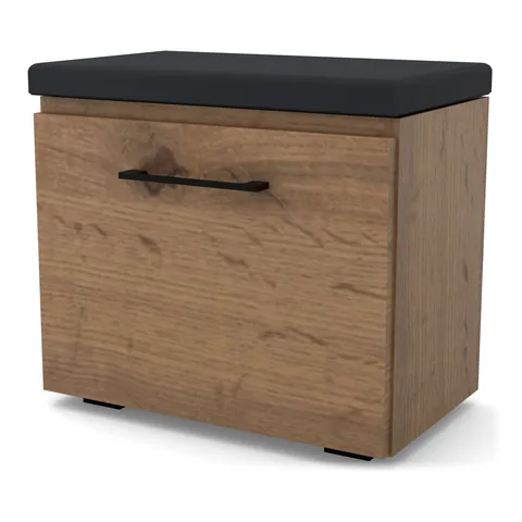 Szafka na buty VB 50×30×45 cm z siedziskiem i klapą z uchwytem, Dąb Wotan
