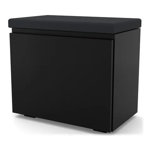 Szafka na buty VB 50×30×45 cm z siedziskiem i schowkiem, Czarny Onyx