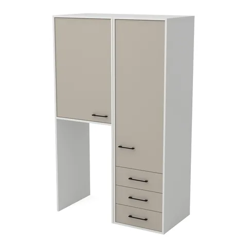 Zabudowa pralki z szufladami 120 cm kaszmir, widok z ukosa