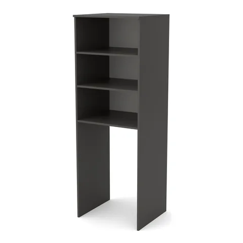 Zabudowa pralki 70 cm antracyt, półki otwarte, widok z ukosa