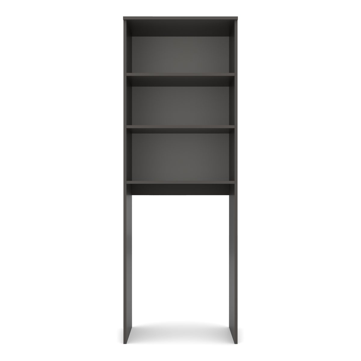 Zabudowa pralki 70 cm antracyt, półki otwarte, Antracyt, widok z przodu